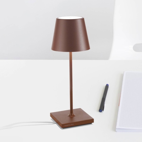 Zafferano poldina mini accu-tafellamp ip65 corten