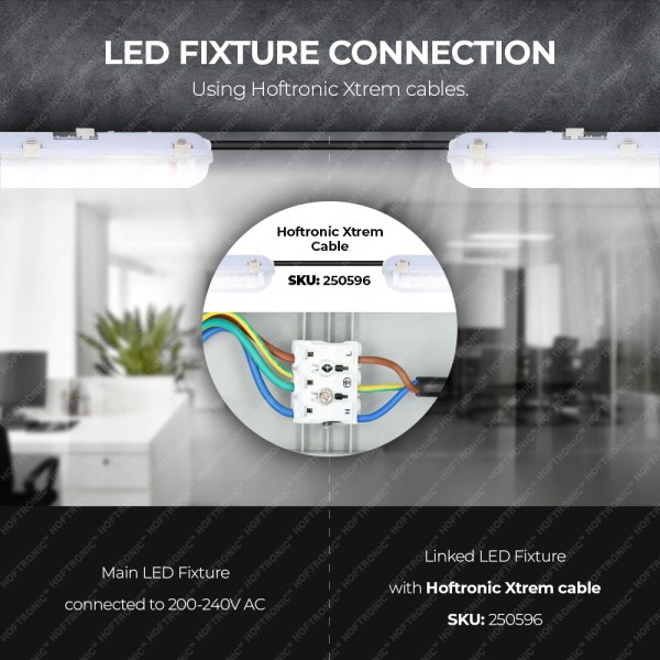 Hoftronic 10x led t8 tl armatuur ip65 150 cm 4000k 1