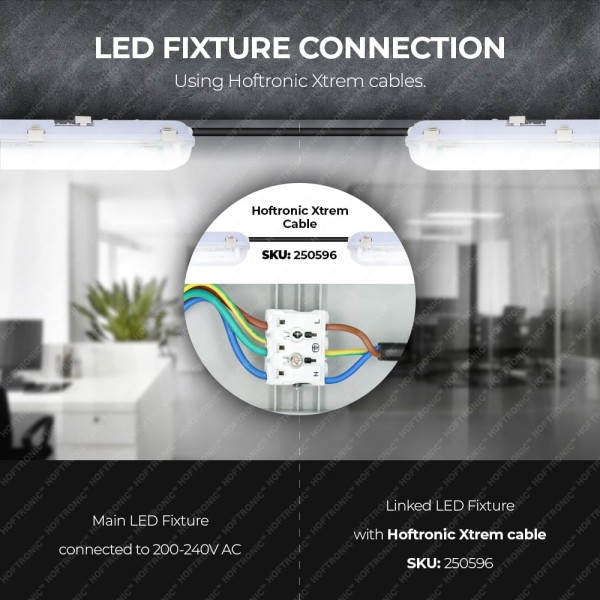 Hoftronic 10x led t8 tl armatuur ip65 150 cm 4000k 10