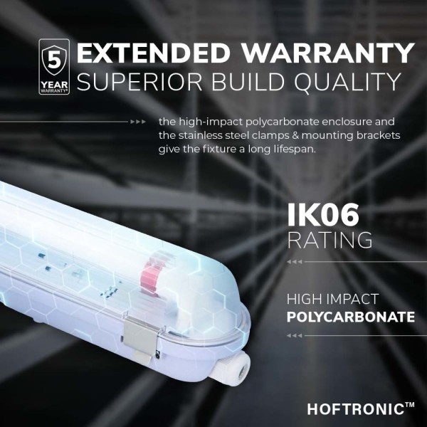 Hoftronic 10x led t8 tl armatuur ip65 150 cm 4000k 4