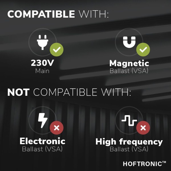 Hoftronic 10x led t8 tl armatuur ip65 150 cm 4000k 8