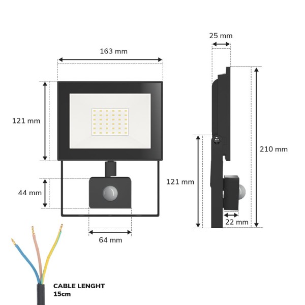 Hoftronic 2 pack lumos led breedstraler met bewegi 13