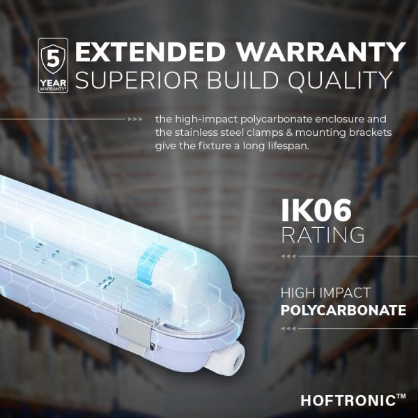 Hoftronic 25x led t8 tl armatuur ip65 120 cm 3000k 4