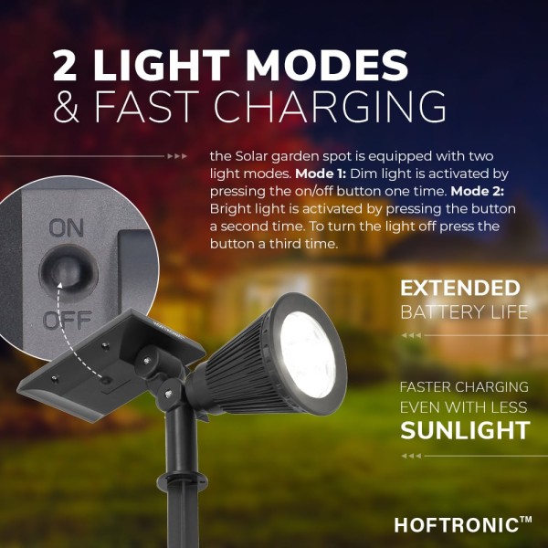 Hoftronic 2x bend led prikspot solar tuinverlichti 4