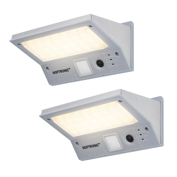 Hoftronic 2x burley led solar wandlamp met bewegin