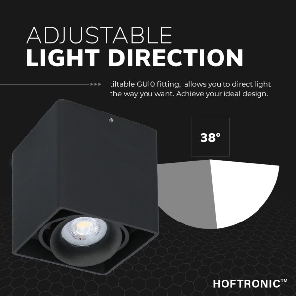 Hoftronic 2x dimbare led opbouw plafondspot esto z 1