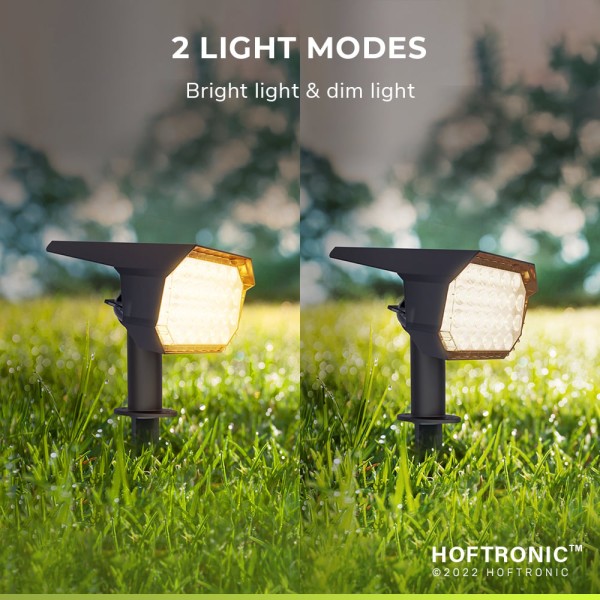 Hoftronic 2x kate led solar prikspot 3000k warm wi 1