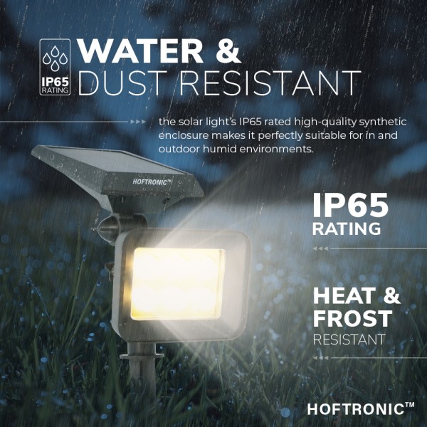 Hoftronic 2x reno led solar tuinspot 3000k warm wi 2