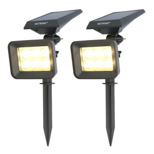 HOFTRONIC 2x Reno LED Solar Tuinspot 3000K warm wit IP65 Spatwaterdicht Prikspot Grondspot