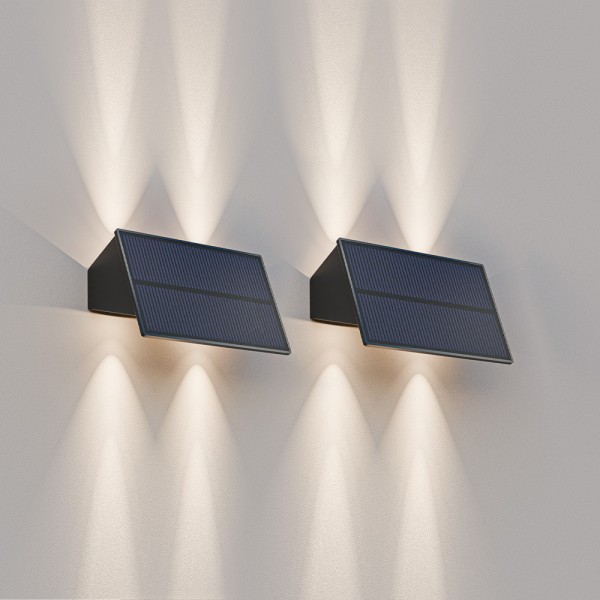 Hoftronic 2x roby solar led wandlamp up downlight