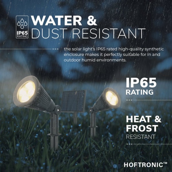 Hoftronic 2x solar led tuinspot bend duo met los z 2