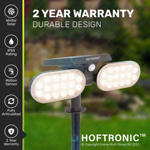 Hoftronic 2x solar led tuinspot pato pir met beweg 12