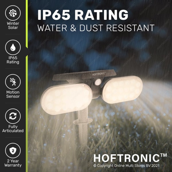 Hoftronic 2x solar led tuinspot pato pir met beweg 9