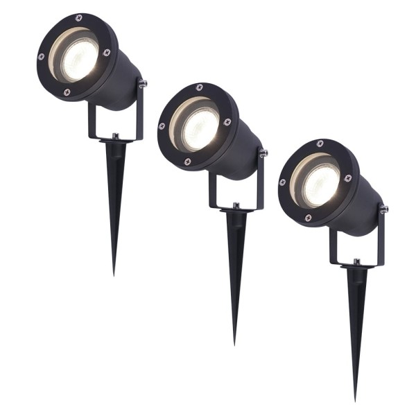 Hoftronic 3x led prikspot zwart sydney aluminium 5 18