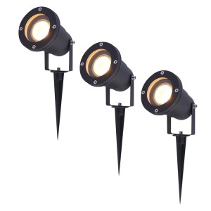 HOFTRONIC 3x LED Prikspot zwart Sydney aluminium 5W 2700K IP65 Voor buitengebruik