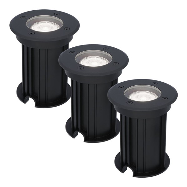 Hoftronic 3x maisy dimbare led grondspot rond zwar 27