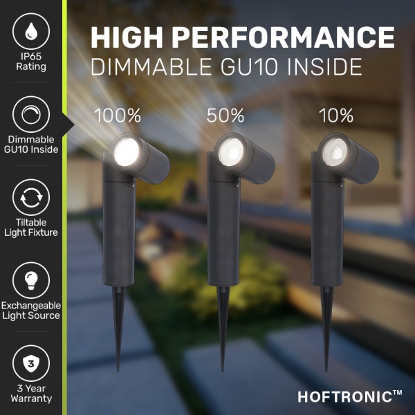 Hoftronic 3x pinero dimbare led prikspots gu10 600 5