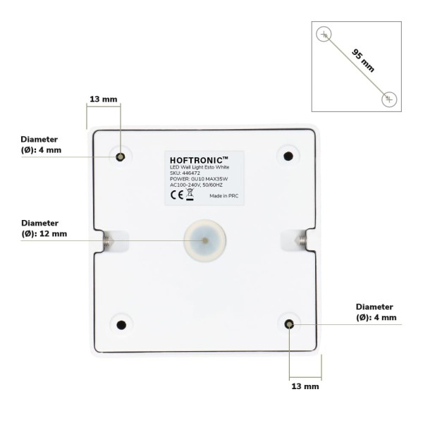 Hoftronic 4x dimbare led opbouw plafondspot esto w 3