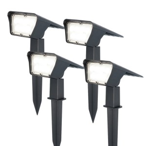 HOFTRONIC 4x Odessa LED Solar Tuinspot Prikspot 6000K daglicht wit IP65 waterdicht