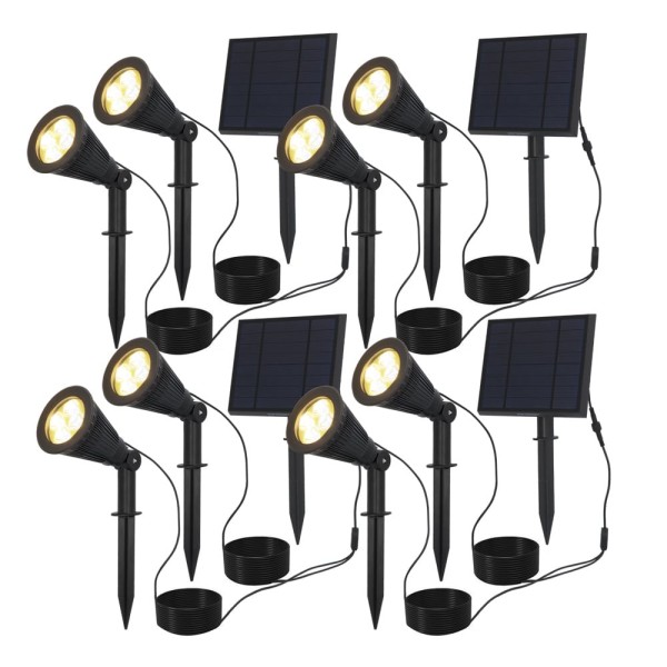 Hoftronic 4x solar led tuinspot bend duo met los z