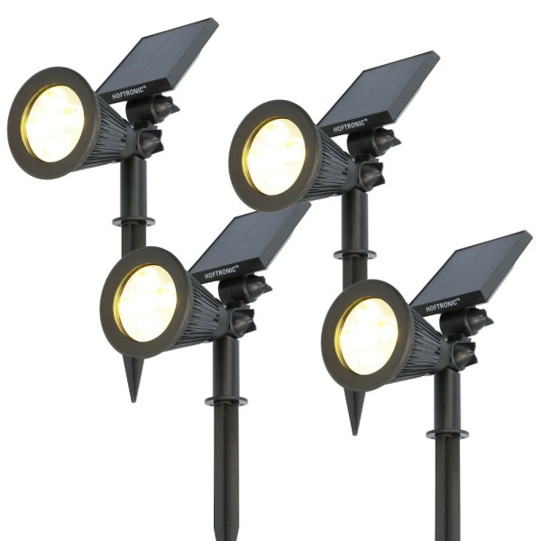 Hoftronic 4x solar led tuinspot bend pir met beweg