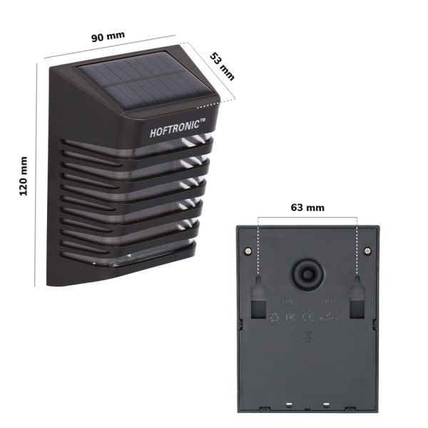 Hoftronic 4x solar led wandlamp dono 3000k warm wi 8