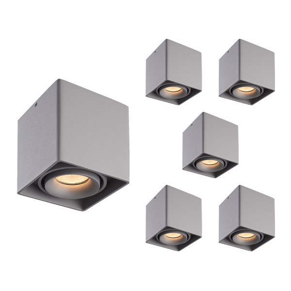 hoftronic 6x dimbare led opbouw plafondspot esto g