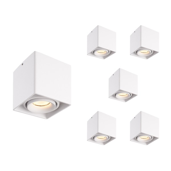 hoftronic 6x dimbare led opbouw plafondspot esto w