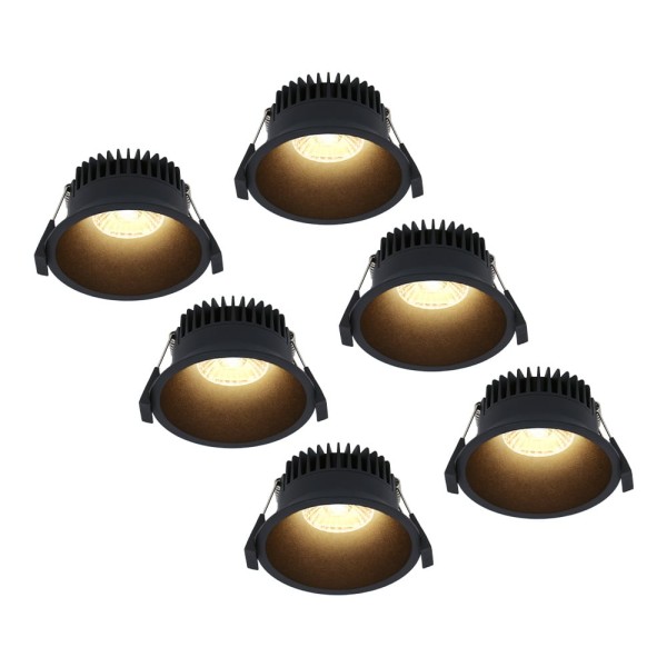 Hoftronic 6x finn dimbare led inbouwspot 10 watt p