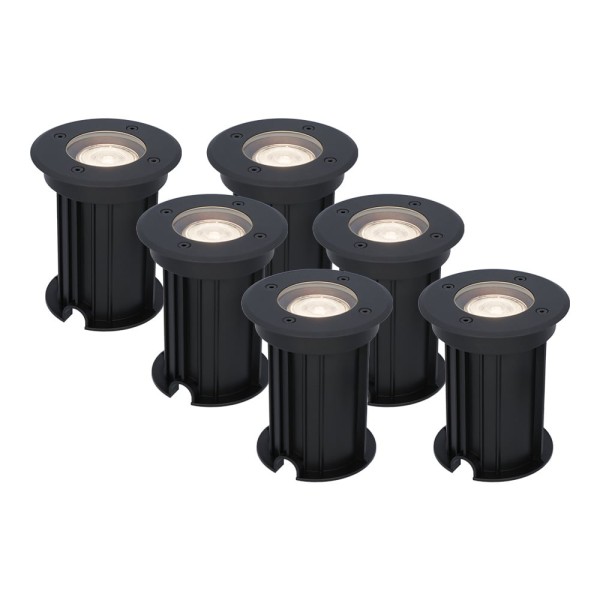 Hoftronic 6x maisy dimbare led grondspot rond zwar