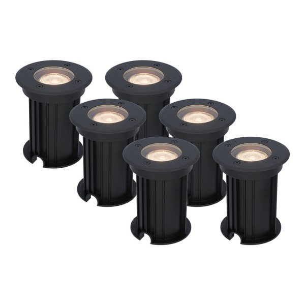 Hoftronic 6x maisy dimbare led grondspot rond zwar 9