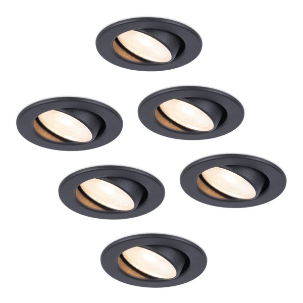 Hoftronic 6x malta led inbouwspots badkamer zwart 8