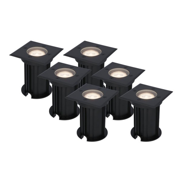 Hoftronic 6x ramsay dimbare led grondspot vierkant 45