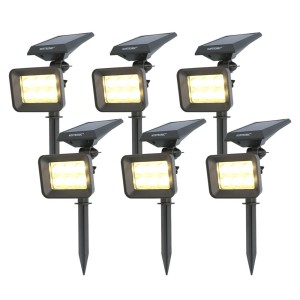 HOFTRONIC 6x Reno LED Solar Tuinspot 3000K warm wit IP65 Spatwaterdicht Prikspot Grondspot