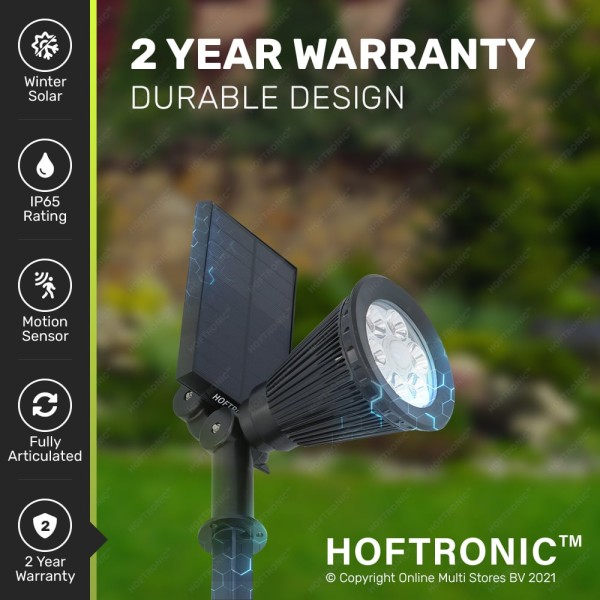 Hoftronic 6x solar led prikspot tuinspot bend pir 5