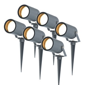 HOFTRONIC 6x Spikey LED Prikspot 5 Watt 400lm 2700K antraciet IP65 waterdicht