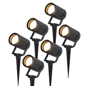 HOFTRONIC 6x Spikey LED Prikspot 5 Watt 400lm 2700K zwart IP65 waterdicht