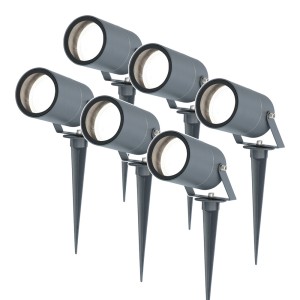 HOFTRONIC 6x Spikey LED Prikspot 5 Watt 6000K antraciet IP65 waterdicht