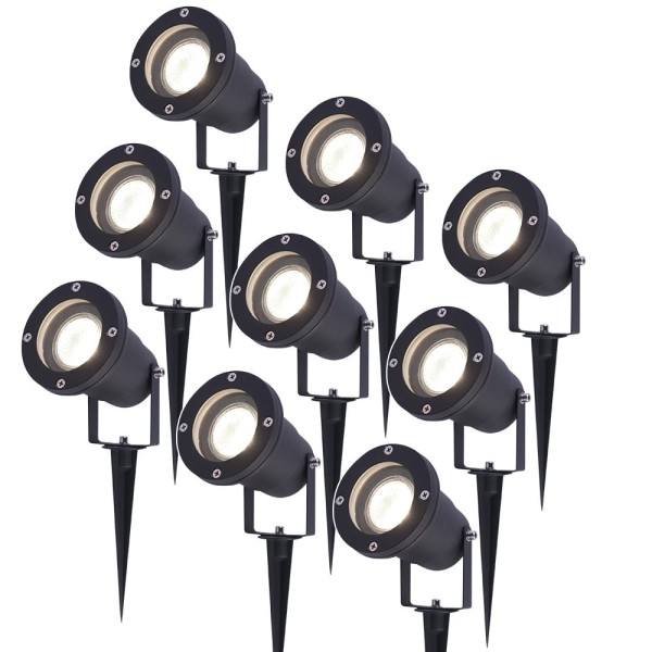 Hoftronic 9x led prikspot zwart sydney aluminium 5