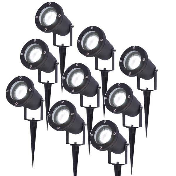 Hoftronic 9x led prikspot zwart sydney aluminium 5 9