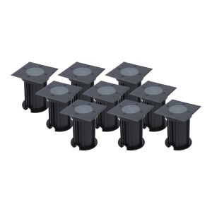 HOFTRONIC 9x Ramsay dimbare LED grondspot – Vierkant – Zwart – ex. GU10 – IP67 straal waterdicht – 3 jaar garantie