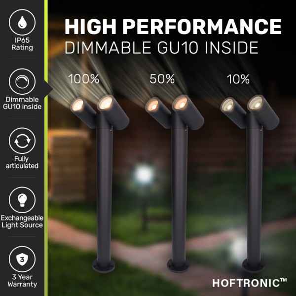 Hoftronic aspen double led sokkellamp 60cm kantelb 10