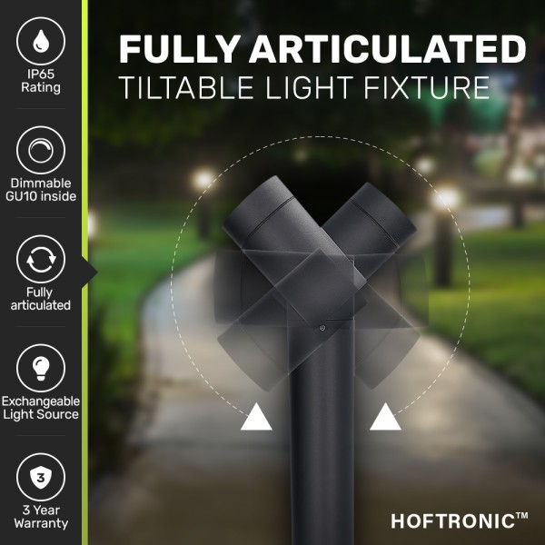 Hoftronic aspen double led sokkellamp 60cm kantelb 11