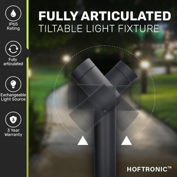 Hoftronic aspen double led sokkellamp 60cm kantelb 26