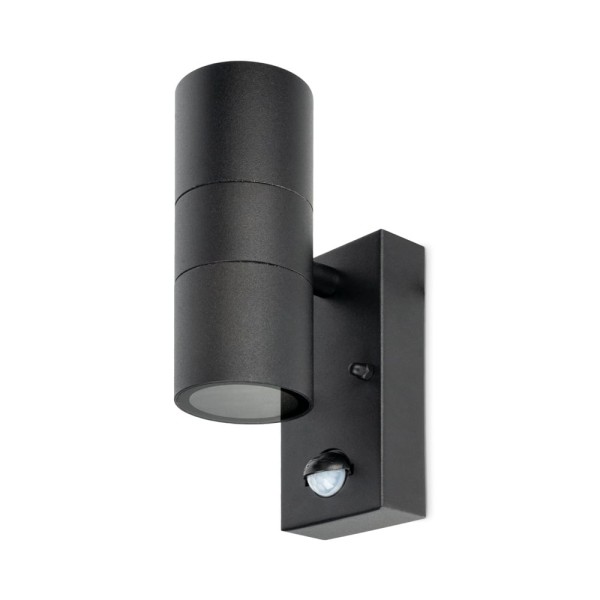 Hoftronic blenda wandlamp zwart bewegingsmelder en 1