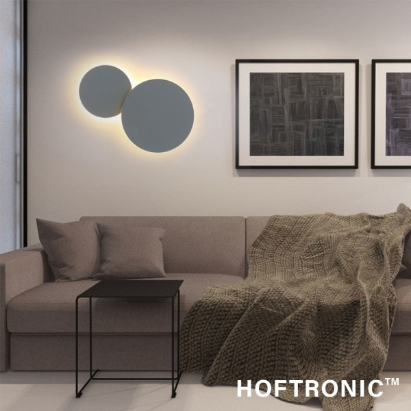 Hoftronic casper xl led wandlamp grijs 3000k warm 2