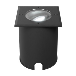 HOFTRONIC Cody LED Grondspot Zwart – GU10 4,5 Watt 345 lumen dimbaar – 6500K daglicht wit – Kantelbaar – Overrijdbaar – Vierkant – IP67 waterdicht