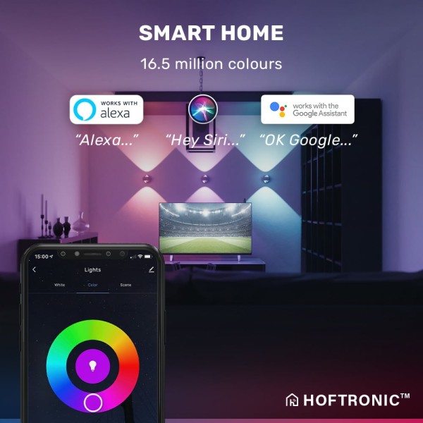 Hoftronic cupo smart wandlamp rgbww wifi bluetooth 4