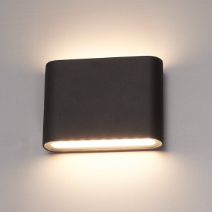 Hofronic Dallas S dimbare LED wandlamp – 3000K warm wit – 6 Watt – Up & down light – IP54 voor binnen en buiten – Tweezijdige muurlamp – Zwart