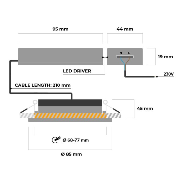 Hoftronic dimbare led inbouwspot wit venezia 6 wat 6